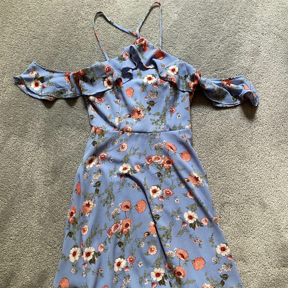 Miami Floral Blue Sundress